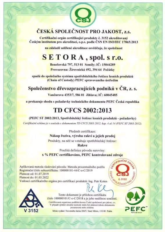 Certifikáty a ocenění